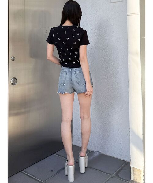 GYDA（ジェイダ）の「RANDOM GYDA PATTERN Tシャツ（Tシャツ/カットソー・レディース・ブラック/オフホワイト・FREE）」の6枚目の写真