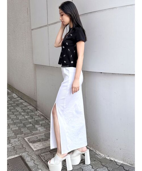 GYDA（ジェイダ）の「RANDOM GYDA PATTERN Tシャツ（Tシャツ/カットソー・レディース・ブラック/オフホワイト・FREE）」の8枚目の写真