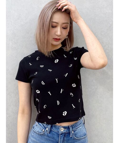 GYDA（ジェイダ）の「RANDOM GYDA PATTERN Tシャツ（Tシャツ/カットソー・レディース・ブラック/オフホワイト・FREE）」の9枚目の写真