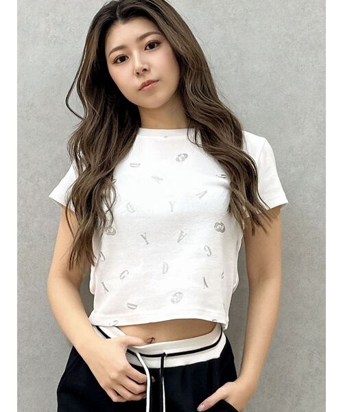 GYDA（ジェイダ）の「RANDOM GYDA PATTERN Tシャツ（Tシャツ/カットソー・レディース・ブラック/オフホワイト・FREE）」の13枚目の写真