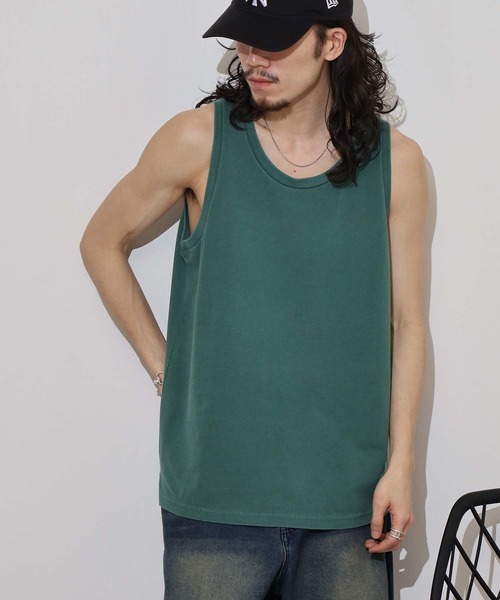 JEMORGAN(ジェーイーモーガン)の「JEMORGAN T/Cカノコ ピグメントタンクトップ(タンクトップ・メンズ・オフホワイト/チャコール/グリーン/イエロー/サックスブルー・L/M/XL)」の3枚目の写真