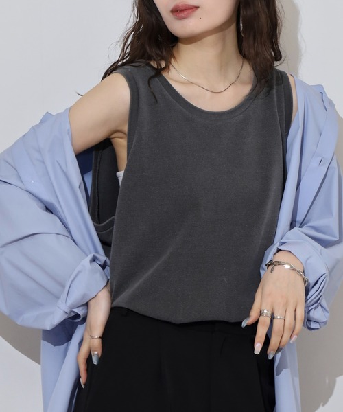JEMORGAN(ジェーイーモーガン)の「JEMORGAN T/Cカノコ ピグメントタンクトップ(タンクトップ・メンズ・オフホワイト/チャコール/グリーン/イエロー/サックスブルー・L/M/XL)」の6枚目の写真