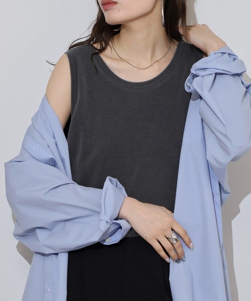 JEMORGAN(ジェーイーモーガン)の「JEMORGAN T/Cカノコ ピグメントタンクトップ(タンクトップ・メンズ・オフホワイト/チャコール/グリーン/イエロー/サックスブルー・L/M/XL)」の7枚目の写真