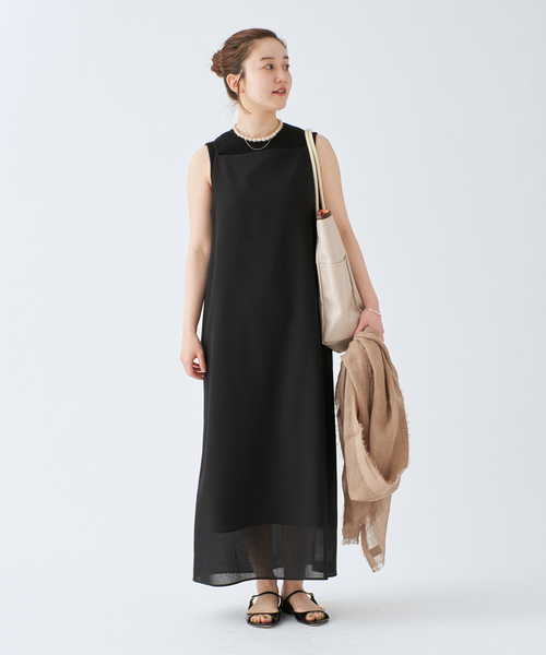新品 IENA イエナ　リネンライクキャミワンピース　ベージュ S リネンライクキャミワンピース（ワンピース）｜IENA（イエナ）の