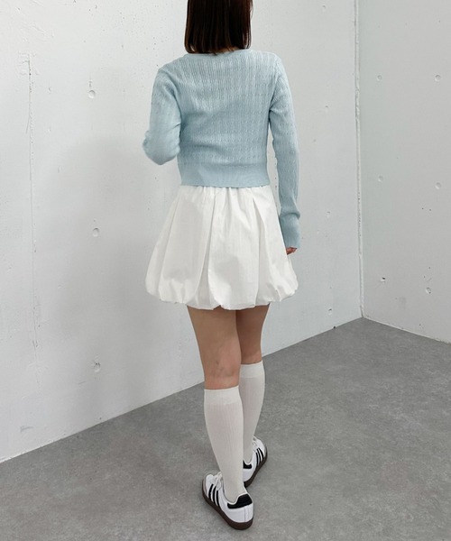archives(アルシーヴ)の「ロゴ刺繍ケーブルライトニット(ニット/セーター・レディース・ネイビー/ピンク/ブルー/アイボリー・MEDIUM)」の14枚目の写真