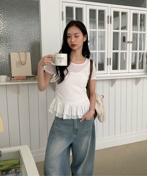 by muni:r(バイ ムニール)の「サイド切開バルーンデニム(デニムパンツ・レディース・ブルー/ライトブルー・SMALL/MEDIUM)」の15枚目の写真