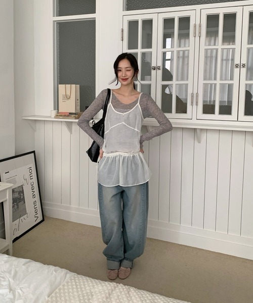 by muni:r(バイ ムニール)の「サイド切開バルーンデニム(デニムパンツ・レディース・ブルー/ライトブルー・SMALL/MEDIUM)」の17枚目の写真