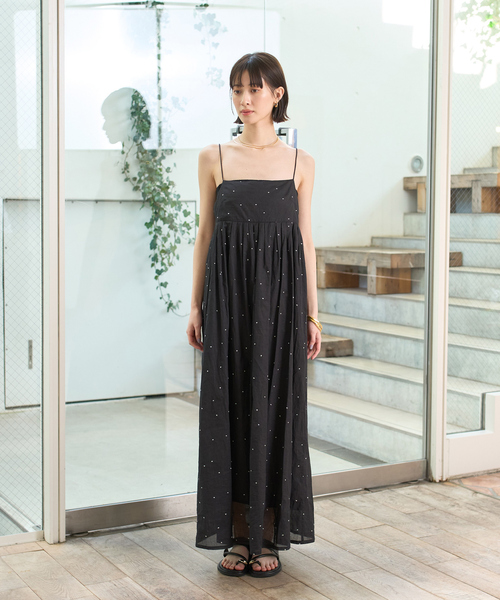 NADIA BOYER VIDAL Paris 手刺繍 長袖ワンピース 刺繍レースロングカーデキャミワンピセットドレス 結婚式