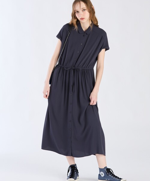 To b. by agnes b.（トゥービーバイアニエスベー）の「レディードレスポリエステル（シャツワンピース・レディース・グレー系その他・40/38/36）」の6枚目の写真