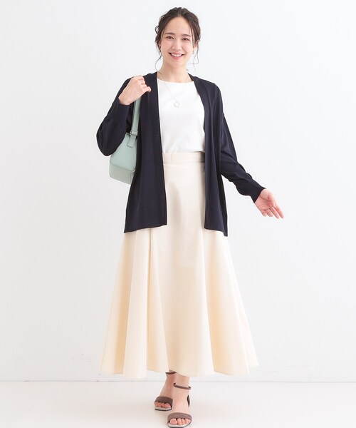 SHOO・LA・RUE(シューラルー)の「【洗える/ひんやり/UV】お尻が隠れるトッパーカーディガン(カーディガン/ボレロ・レディース・ネイビー/グレー/ナチュラル/オレンジ・00)」の7枚目の写真
