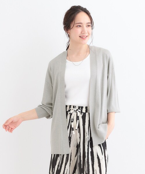SHOO・LA・RUE(シューラルー)の「【洗える/ひんやり/UV】お尻が隠れるトッパーカーディガン(カーディガン/ボレロ・レディース・ネイビー/グレー/ナチュラル/オレンジ・00)」の9枚目の写真