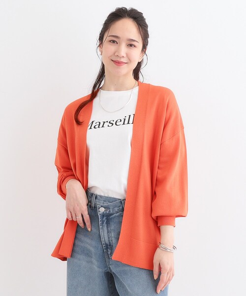 SHOO・LA・RUE(シューラルー)の「【洗える/ひんやり/UV】お尻が隠れるトッパーカーディガン(カーディガン/ボレロ・レディース・ネイビー/グレー/ナチュラル/オレンジ・00)」の17枚目の写真