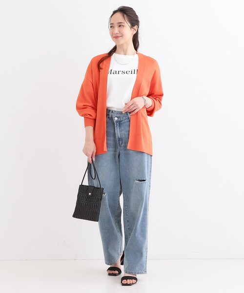 SHOO・LA・RUE(シューラルー)の「【洗える/ひんやり/UV】お尻が隠れるトッパーカーディガン(カーディガン/ボレロ・レディース・ネイビー/グレー/ナチュラル/オレンジ・00)」の19枚目の写真