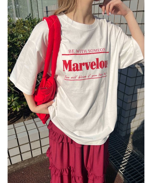 WC(ダブル シー)の「Marvelous ロゴT(Tシャツ/カットソー・レディース・ホワイト/チャコールグレー・FREE)」の3枚目の写真