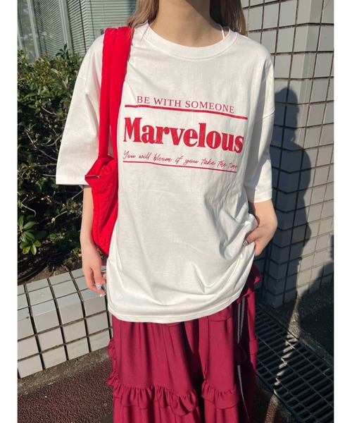 WC(ダブル シー)の「Marvelous ロゴT(Tシャツ/カットソー・レディース・ホワイト/チャコールグレー・FREE)」の4枚目の写真
