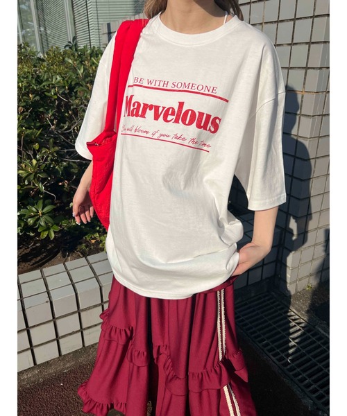 WC(ダブル シー)の「Marvelous ロゴT(Tシャツ/カットソー・レディース・ホワイト/チャコールグレー・FREE)」の5枚目の写真