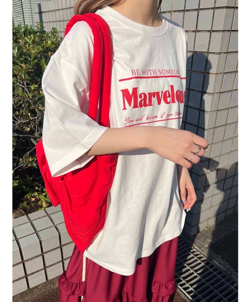 WC(ダブル シー)の「Marvelous ロゴT(Tシャツ/カットソー・レディース・ホワイト/チャコールグレー・FREE)」の6枚目の写真