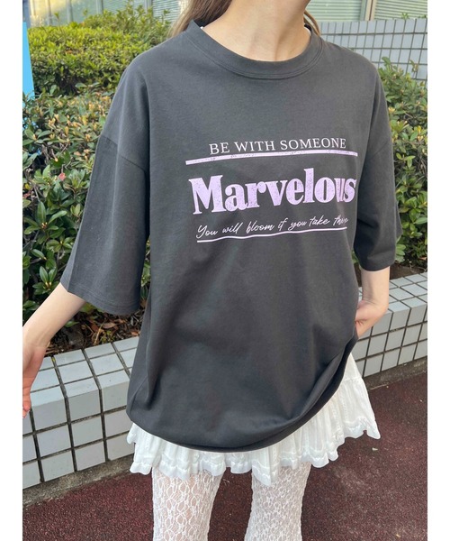WC(ダブル シー)の「Marvelous ロゴT(Tシャツ/カットソー・レディース・ホワイト/チャコールグレー・FREE)」の7枚目の写真