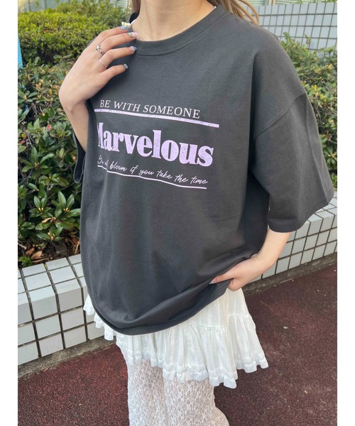 WC(ダブル シー)の「Marvelous ロゴT(Tシャツ/カットソー・レディース・ホワイト/チャコールグレー・FREE)」の8枚目の写真
