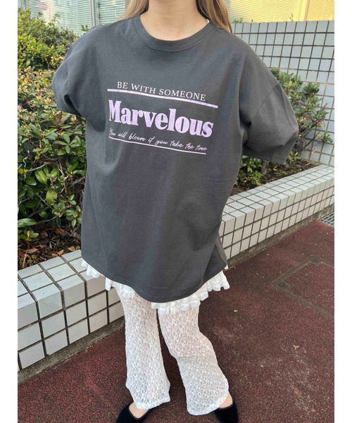 WC(ダブル シー)の「Marvelous ロゴT(Tシャツ/カットソー・レディース・ホワイト/チャコールグレー・FREE)」の9枚目の写真