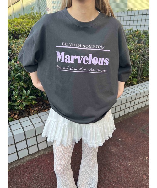 WC(ダブル シー)の「Marvelous ロゴT(Tシャツ/カットソー・レディース・ホワイト/チャコールグレー・FREE)」の10枚目の写真
