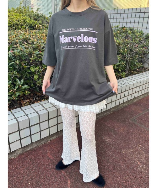WC(ダブル シー)の「Marvelous ロゴT(Tシャツ/カットソー・レディース・ホワイト/チャコールグレー・FREE)」の11枚目の写真