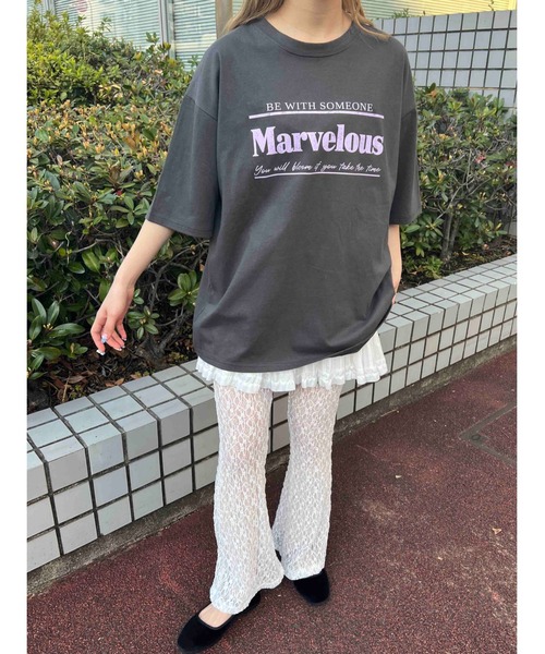 WC(ダブル シー)の「Marvelous ロゴT(Tシャツ/カットソー・レディース・ホワイト/チャコールグレー・FREE)」の12枚目の写真