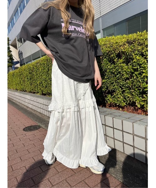 WC(ダブル シー)の「Marvelous ロゴT(Tシャツ/カットソー・レディース・ホワイト/チャコールグレー・FREE)」の21枚目の写真