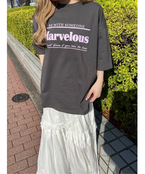 WC(ダブル シー)の「Marvelous ロゴT(Tシャツ/カットソー・レディース・ホワイト/チャコールグレー・FREE)」の22枚目の写真
