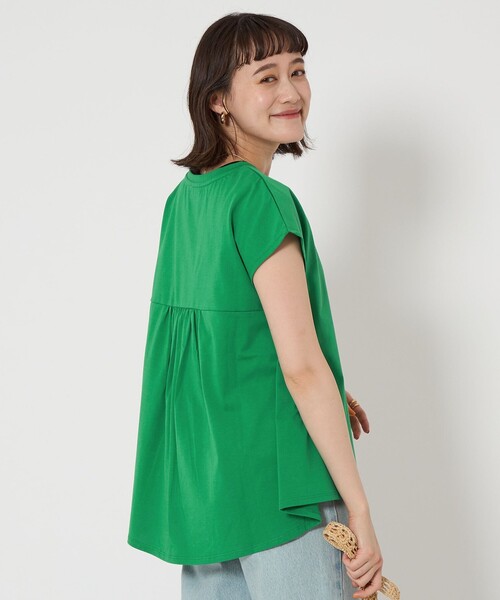 新品未使用✨FLORENCE　オリーブグリーン 長袖 タッパー　L バルーンスリーブプチハイネックカットソーsdp0038 ダーク