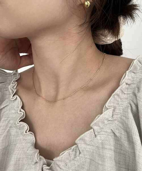 CAPRICIEUX LE'MAGE（カプリシューレマージュ）の「〈GOLDY/ゴールディ〉ビーズスキンネックレス（ネックレス・レディース・シルバー/ゴールド・FREE）」の7枚目の写真