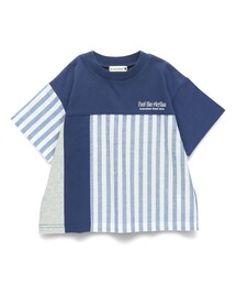 Tシャツ/カットソー（ブルー・ネイビー/青色系・ストライプ柄