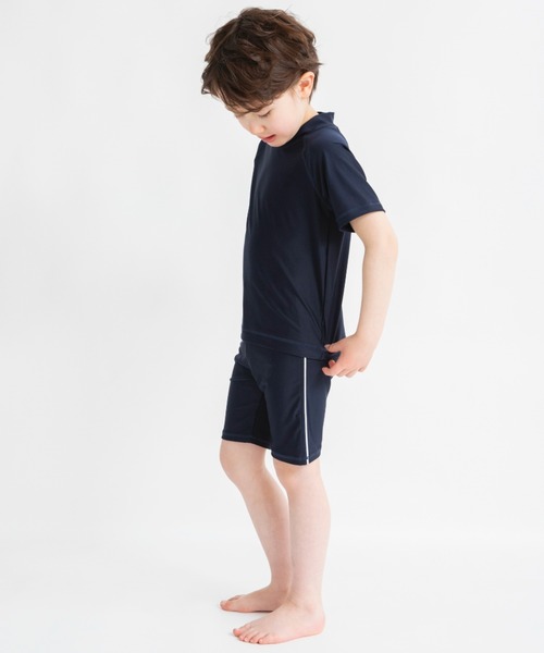 BRANSHES（ブランシェス）の「【WEB限定/スクール水着】半袖ラッシュガード（ラッシュガード・キッズ・ネイビー・120/140/130/150）」の11枚目の写真