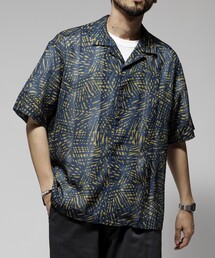 Firsthand/ファーストハンド オーバーサイズ ランダムメッシュ オープンカラーシャツ / シアー 柄シャツ / イージーケア