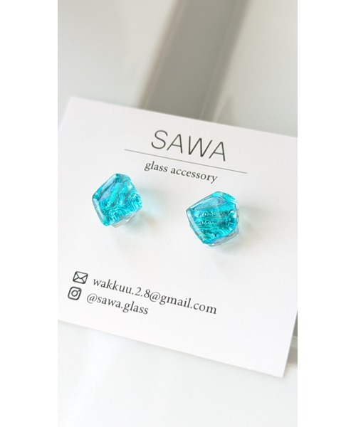 tone(トーン)の「【sawa】一粒多角形ピアス(Sサイズ)(MA)(ピアス(両耳用)・レディース・ラベンダー/ブルー/ターコイズブルー/その他・FREE)」の2枚目の写真