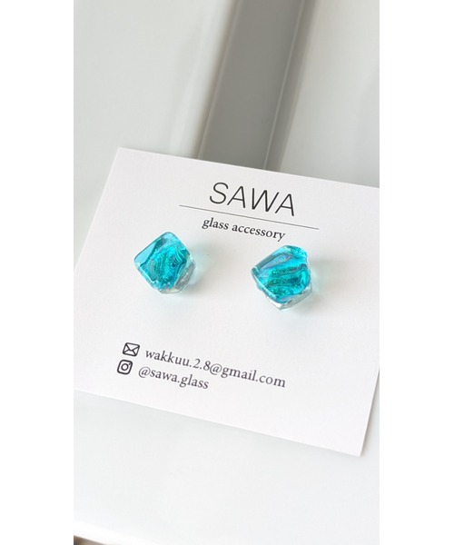 tone(トーン)の「【sawa】一粒多角形ピアス(Sサイズ)(MA)(ピアス(両耳用)・レディース・ラベンダー/ブルー/ターコイズブルー/その他・FREE)」の7枚目の写真