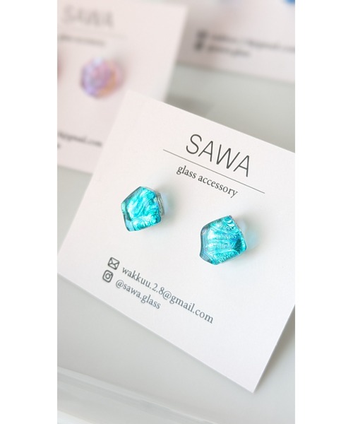 tone(トーン)の「【sawa】一粒多角形ピアス(Sサイズ)(MA)(ピアス(両耳用)・レディース・ラベンダー/ブルー/ターコイズブルー/その他・FREE)」の10枚目の写真