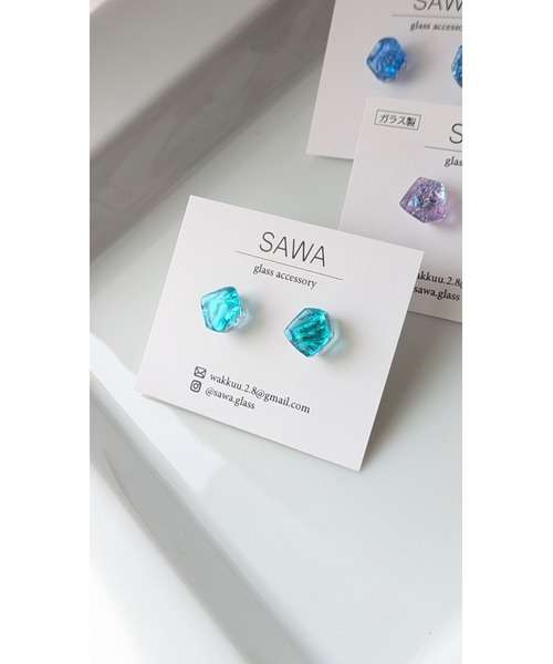 tone(トーン)の「【sawa】一粒多角形ピアス(Sサイズ)(MA)(ピアス(両耳用)・レディース・ラベンダー/ブルー/ターコイズブルー/その他・FREE)」の12枚目の写真