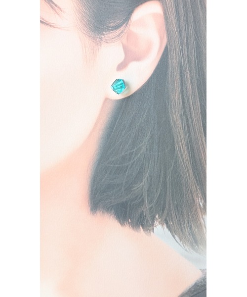 tone(トーン)の「【sawa】一粒多角形ピアス(Sサイズ)(MA)(ピアス(両耳用)・レディース・ラベンダー/ブルー/ターコイズブルー/その他・FREE)」の14枚目の写真