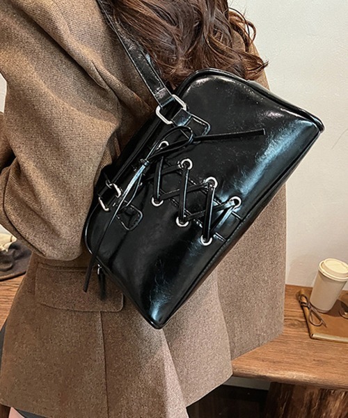 Miniministore（ミニミニストア）の「トートバッグ PUレザーバッグ ツヤ感（トートバッグ・レディース・シルバー/ブラック/アイボリー/ダークブラウン/キャメル/ワインレッド・FREE）」の7枚目の写真
