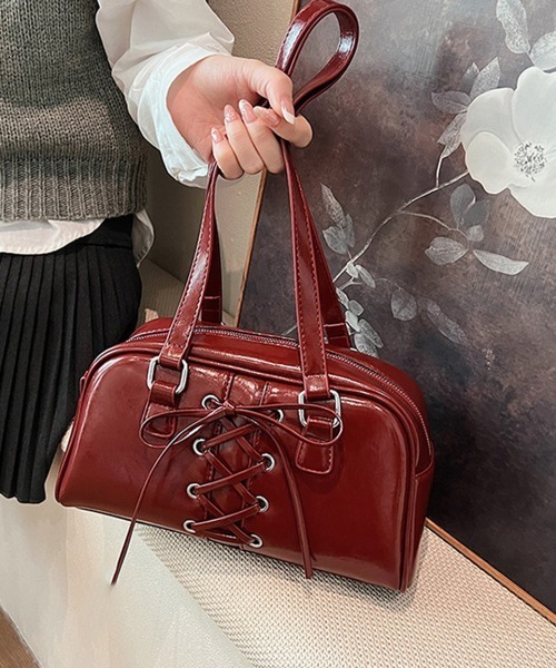 Miniministore（ミニミニストア）の「トートバッグ PUレザーバッグ ツヤ感（トートバッグ・レディース・シルバー/ブラック/アイボリー/ダークブラウン/キャメル/ワインレッド・FREE）」の13枚目の写真