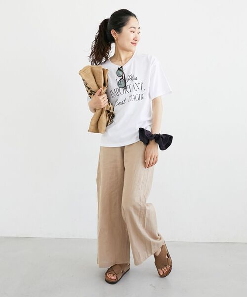 le.coeur blanc(ルクールブラン)の「《手洗い可能》Le plusロゴTシャツ(Tシャツ/カットソー・レディース・ブルー/ブラウン/ピンク/オフホワイト・38)」の7枚目の写真