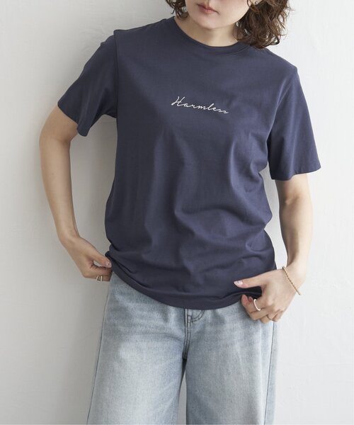 notch.(ノッチ)の「サイロコットンロゴTシャツ(Tシャツ/カットソー・レディース・ネイビー/ベージュ/ホワイト/ブラック・M)」の5枚目の写真