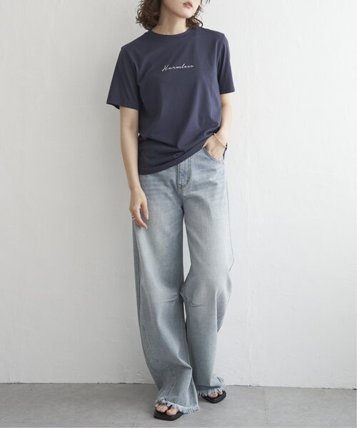 notch.(ノッチ)の「サイロコットンロゴTシャツ(Tシャツ/カットソー・レディース・ネイビー/ベージュ/ホワイト/ブラック・M)」の10枚目の写真