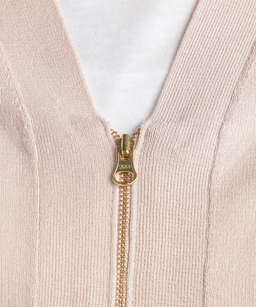 GALLORIA（ギャローリア）の「Ｖネックジップカーディガン（カーディガン/ボレロ・レディース・ライトベージュ/ネイビー/ライトグレー・L/LL/S/M）」の11枚目の写真