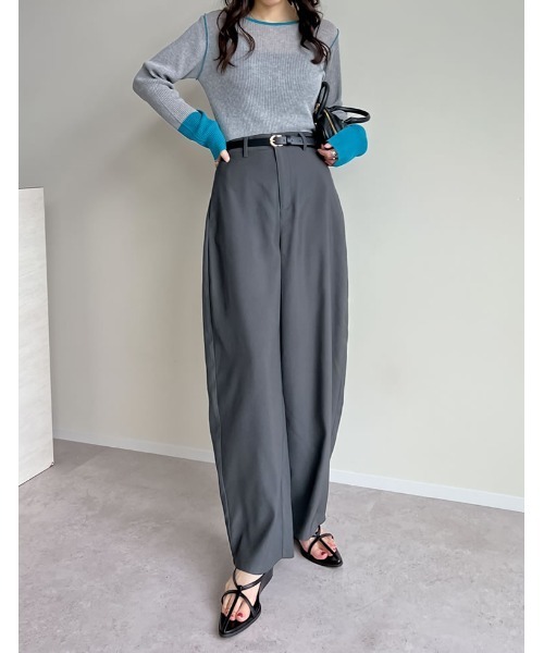 麻タッチ配色ニットプルオーバー（ニット/セーター）｜Re:EDIT