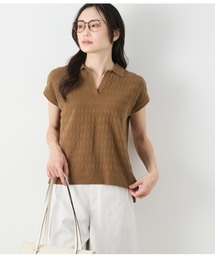 NEWYORKER | コットンブークレー スキッパーニットポロシャツ(ポロシャツ)