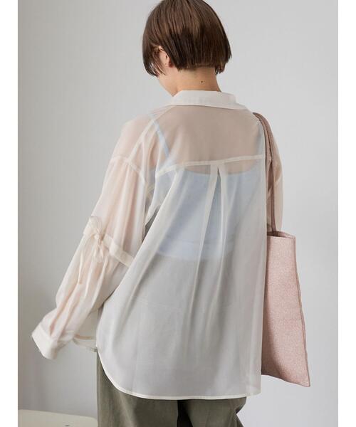 ehka sopo（エヘカソポ）の「2WAY袖シアーシャツ（シャツ/ブラウス・レディース・グリーン/ピンク/キナリ/サックスブルー/グレー・F）」の13枚目の写真