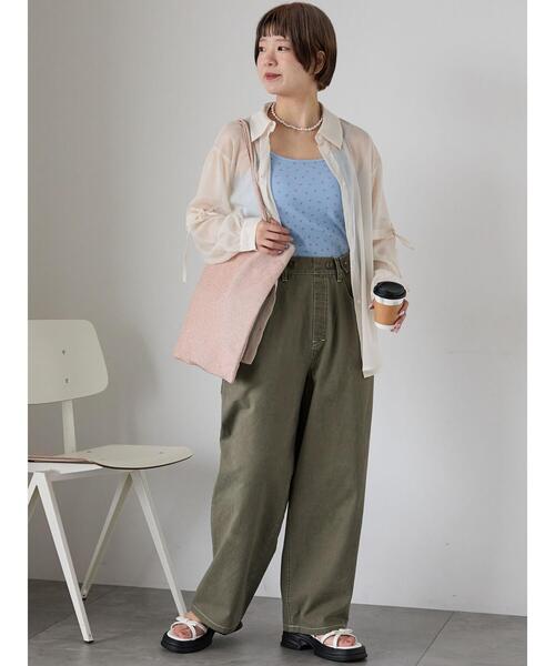 ehka sopo（エヘカソポ）の「2WAY袖シアーシャツ（シャツ/ブラウス・レディース・グリーン/ピンク/キナリ/サックスブルー/グレー・F）」の14枚目の写真