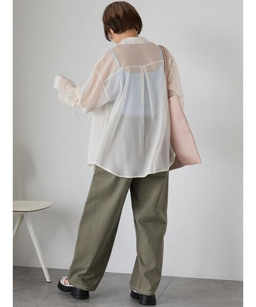 ehka sopo（エヘカソポ）の「2WAY袖シアーシャツ（シャツ/ブラウス・レディース・グリーン/ピンク/キナリ/サックスブルー/グレー・F）」の16枚目の写真